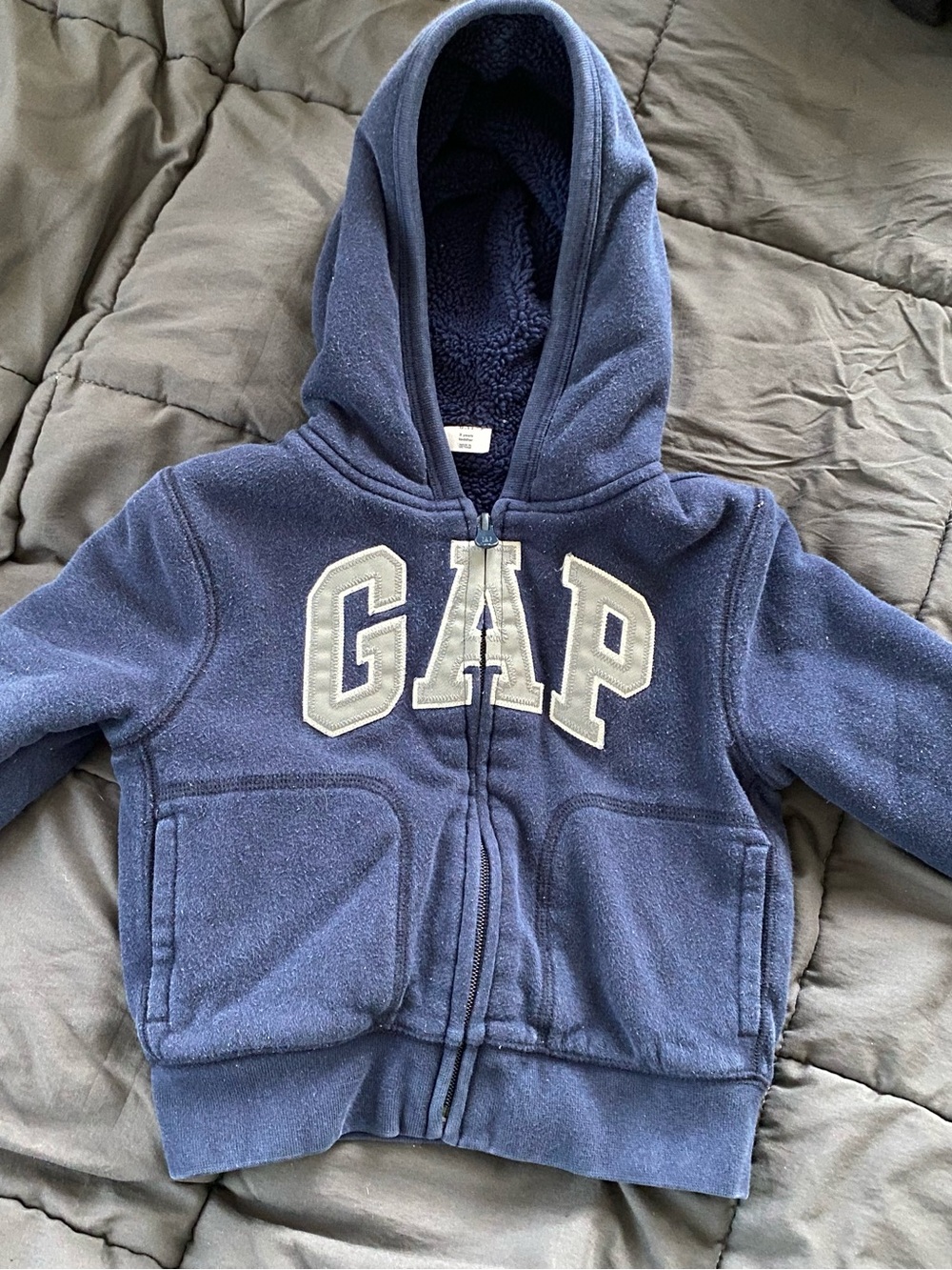 GAP Navy Blue Kids Fleece Hooded Zip-Up